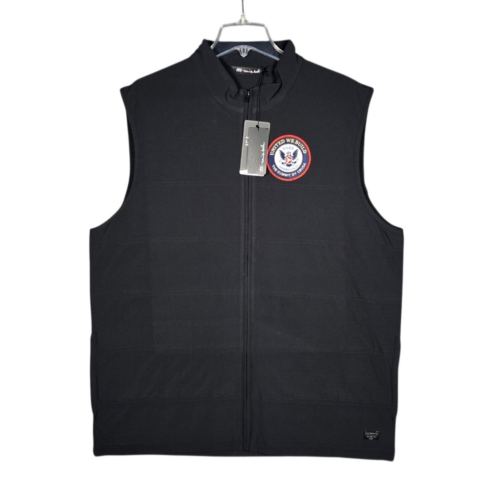 Travis Mathew Vest Mens XXL‎ Black Cold Bay Full Zip Pockets Quilted Golf NWT